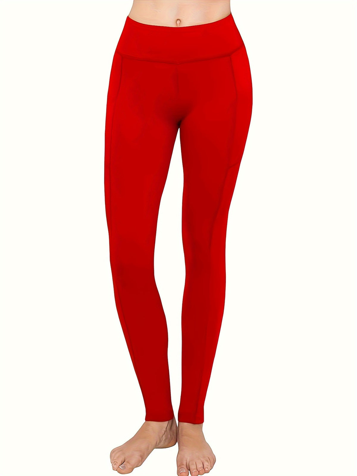 Women's High Waist Yoga Leggings With Pockets/Workout Running Pants