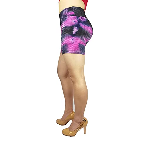 BCCSK Yoga High Waist Shorts Pants Peach Lift Stacked Leggings Hot Pants (Rose Red, S)