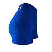 Load image into Gallery viewer, BCCSK Yoga High Waist Shorts Pants Peach Lift Stacked Leggings Hot Pants (Blue, L)
