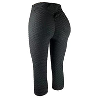 Load image into Gallery viewer, BCCSK Women's High Waist Crossover Stacked Pants Hip-Lifting Leggings Capri Pants (Black, XL)
