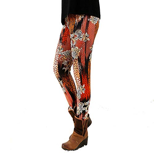 BCCSK High Stretch Leggings for Women No See Through Printed Yoga Control Capri Workout Running Reg&Plus(YP25,Plus)