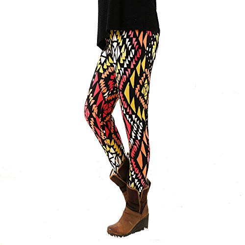 BCCSK High Stretch Leggings for Women No See Through Printed Yoga Control Capri Workout Running Reg&Plus (YP18, Plus)