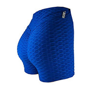 Load image into Gallery viewer, BCCSK Yoga High Waist Shorts Pants Peach Lift Stacked Leggings Hot Pants (Blue, L)
