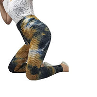 Load image into Gallery viewer, BCCSK Women's High-Waisted Hip-Lifting Leggings are Great for Yoga Workout Running Gray Yellow(Yoga-8, XL)
