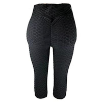 Load image into Gallery viewer, BCCSK Women's High Waist Crossover Stacked Pants Hip-Lifting Leggings Capri Pants (Black, XL)
