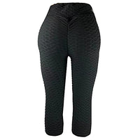 Load image into Gallery viewer, BCCSK Women's High Waist Crossover Stacked Pants Hip-Lifting Leggings Capri Pants (Black, XL)
